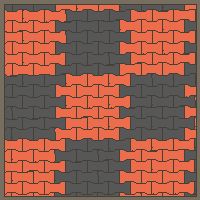 Interlock (Pasco) 20x12 cm · ISH-247 · I-Shape Dog-Bone Large block checker 40cm, aligned lattice A - kerb frame (Kerb 25B)