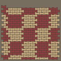 Interlock (Pasco) 20x12 cm · ISH-250 · I-Shape Dog-Bone Large block checker 40cm, aligned lattice A - edge to edge