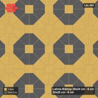 Interlock (Pasco) 28x24 cm · LAL-003 · Octagon Rosette Grid - chequer octagons, squares in the second colour