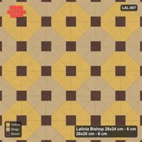 Interlock (Pasco) 28x24 cm · LAL-007 · Octagon Rosette Grid - chequer octagons, dark centres and gap squares, kerb frame