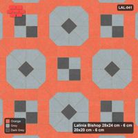 Interlock (Pasco) 28x24 cm · LAL-041 · Octagons with House Pairs and Plus Squares - light octagons, coloured pairs, dark centres and plus core, turned 45 deg