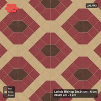 Interlock (Pasco) 28x24 cm · LAL-043 · House-Pair Columns with Diamonds - pairs cycling accent, base, band colour, base with diagonal diamond bands