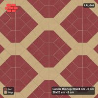 Interlock (Pasco) 28x24 cm · LAL-044 · House-Pair Columns with Diamonds - two-colour diagonal bands, kerb frame