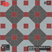 Interlock (Pasco) 28x24 cm · LAL-051 · Octagon Rosette Grid - chequer octagons, dark centres and gap squares