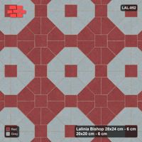 Interlock (Pasco) 28x24 cm · LAL-052 · Octagon Rosette Grid - chequer octagons, squares in the second colour, kerb frame