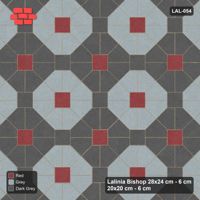 Interlock (Pasco) 28x24 cm · LAL-054 · Octagon Rosette Grid - chequer octagons, accent centres