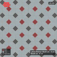Interlock (Pasco) 28x24 cm · LAL-056 · Octagon Rosette Grid - single house colour, two square accents, turned 45 deg
