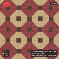 Interlock (Pasco) 28x24 cm · LAL-058 · Octagon Rosette Grid - chequer octagons, dark centres and gap squares, kerb frame