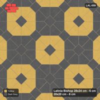 Interlock (Pasco) 28x24 cm · LAL-059 · Octagon Rosette Grid - chequer octagons, squares in the second colour, turned 45 deg
