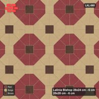 Interlock (Pasco) 28x24 cm · LAL-060 · Octagon Rosette Grid - chequer octagons, accent centres