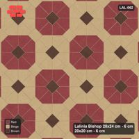 Interlock (Pasco) 28x24 cm · LAL-062 · Octagon Rosette Grid - chequer octagons, accent centres, gap squares matched, turned 45 deg