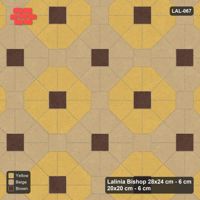 Interlock (Pasco) 28x24 cm · LAL-067 · Octagon Rosette Grid - chequer octagons, accent centres, kerb frame