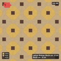 Interlock (Pasco) 28x24 cm · LAL-069 · Octagon Rosette Grid - chequer octagons, accent centres, gap squares matched