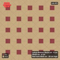 Interlock (Pasco) 28x24 cm · LAL-073 · Octagon Rosette Grid - single house colour, accent squares, kerb frame