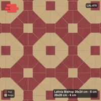 Interlock (Pasco) 28x24 cm · LAL-075 · Octagon Rosette Grid - chequer octagons, crossed centre colours