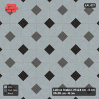 Interlock (Pasco) 28x24 cm · LAL-077 · Octagon Rosette Grid - single house colour, two square accents, turned 45 deg