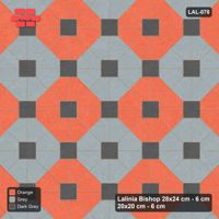 Interlock (Pasco) 28x24 cm · LAL-078 · Octagon Rosette Grid - chequer octagons, dark centres and gap squares