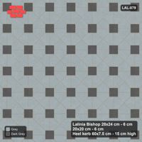 Interlock (Pasco) 28x24 cm · LAL-079 · Octagon Rosette Grid - single house colour, accent squares, kerb frame