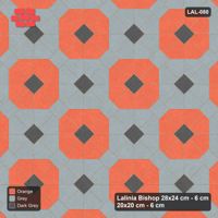 Interlock (Pasco) 28x24 cm · LAL-080 · Octagon Rosette Grid - chequer octagons, accent centres, turned 45 deg
