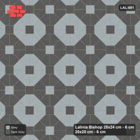 Interlock (Pasco) 28x24 cm · LAL-081 · Octagon Rosette Grid - chequer octagons, crossed centre colours