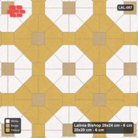 Interlock (Pasco) 28x24 cm · LAL-087 · Octagon Rosette Grid - chequer octagons, accent centres