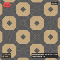 Interlock (Pasco) 28x24 cm · LAL-092 · Octagon Rosette Grid - chequer octagons, squares in the second colour, turned 45 deg