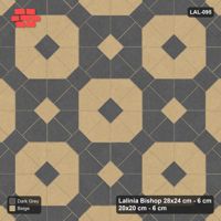 Interlock (Pasco) 28x24 cm · LAL-095 · Octagon Rosette Grid - chequer octagons, crossed centre colours, turned 45 deg