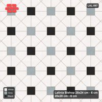 Interlock (Pasco) 28x24 cm · LAL-097 · Octagon Rosette Grid - single house colour, two square accents, kerb frame
