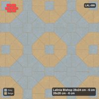 Interlock (Pasco) 28x24 cm · LAL-099 · Octagon Rosette Grid - chequer octagons, squares in the second colour