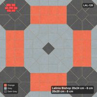 Interlock (Pasco) 28x24 cm · LAL-128 · Framed Octagon Medallions - highlighted corner rosettes, kerb frame