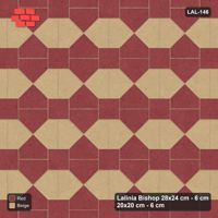 Interlock (Pasco) 28x24 cm · LAL-146 · House-Pair Rows - coloured by pair direction, turned 90 deg, kerb frame