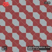 Interlock (Pasco) 28x24 cm · LAL-148 · House-Pair Rows - coloured by pair direction, turned 45 deg