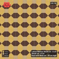 Interlock (Pasco) 28x24 cm · LAL-149 · House-Pair Rows - pair direction and square accents, kerb frame