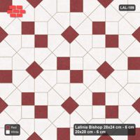 Interlock (Pasco) 28x24 cm · LAL-189 · Octagons with Diamond Blocks - accent centres and half blocks, turned 45 deg, kerb frame