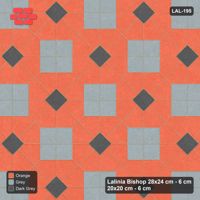 Interlock (Pasco) 28x24 cm · LAL-195 · Octagons with Diamond Blocks - diamond blocks and dark centres, turned 45 deg, kerb frame