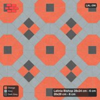 Interlock (Pasco) 28x24 cm · LAL-206 · Octagons with House Pairs and Plus Squares - light octagons, coloured pairs, dark centres and plus core