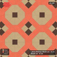 Interlock (Pasco) 28x24 cm · LAL-209 · Octagons with House Pairs and Plus Squares - light octagons, coloured pairs, dark centres and plus core