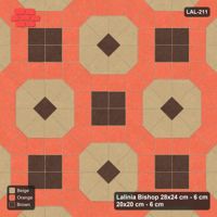 Interlock (Pasco) 28x24 cm · LAL-211 · Octagons with House Pairs and Plus Squares - dark centres and plus core, turned 45 deg