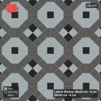 Interlock (Pasco) 28x24 cm · LAL-212 · Octagons with House Pairs and Plus Squares - light octagons, coloured pairs, dark centres and plus core