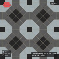 Interlock (Pasco) 28x24 cm · LAL-213 · Octagons with House Pairs and Plus Squares - dark centres and plus core, kerb frame