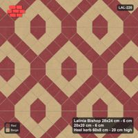 Interlock (Pasco) 28x24 cm · LAL-220 · House-Pair Columns with Diamonds - diagonal bands and accent pairs in one colour, turned 90 deg, kerb frame