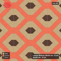 Interlock (Pasco) 28x24 cm · LAL-221 · House-Pair Columns with Diamonds - pairs cycling accent, base, band colour, base with diagonal diamond bands