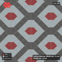Interlock (Pasco) 28x24 cm · LAL-228 · House-Pair Columns with Diamonds - pairs cycling accent, base, band colour, base with diagonal diamond bands