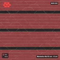 Interlock (Pasco) 40x10 cm · MAR-028 · Fine Black Stripes with Kerb Frame