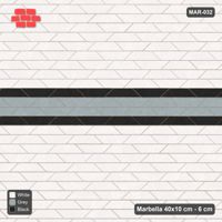 Interlock (Pasco) 40x10 cm · MAR-032 · Black Band with Grey Edge Lines