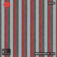 Interlock (Pasco) 40x10 cm · MAR-053 · Upright Three-Tone Chevron Courses - Urban Brick
