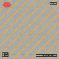 Interlock (Pasco) 40x10 cm · MAR-055 · Diagonal Alternating Course Stripes - Warm Grey