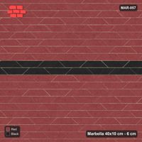 Interlock (Pasco) 40x10 cm · MAR-057 · Central Feature Band - Red & Black