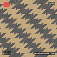 Interlock (Pasco) 40x10 cm · MAR-062 · Diagonal Column Stripes - Stone & Earth with Kerb Frame