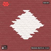 Interlock (Pasco) 40x10 cm · MAR-064 · Central Diamond Medallion - Burgundy & Ivory